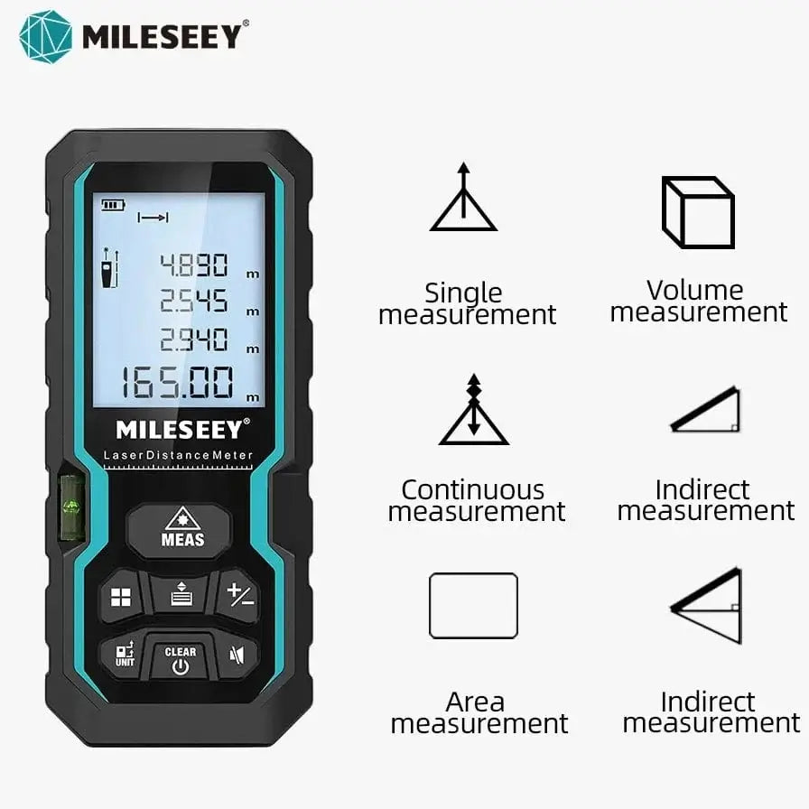 China China MILESEEY S6 Laser Tape Measure 40M 60M 80M 100M Laser Rangefinder IP54 Electronic Ruler Useful Measurement Tool