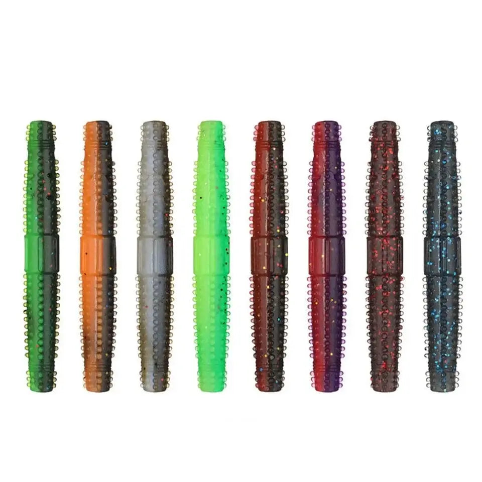 China China Mix color Loogdeel 8PCS 7cm/3.45g Tpr Ned Worm Fat Worm Finesse Rig Floating Swim Bait Stickbait Soft Fishing Lures Swimbait Bass Pike