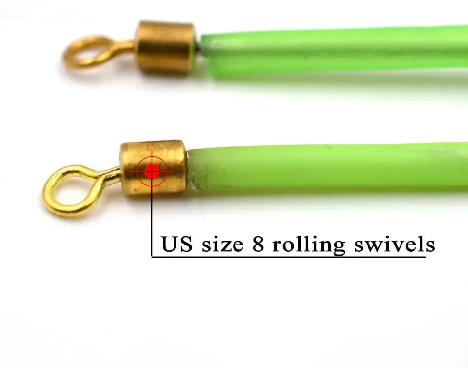 China China MNFT 6Pcs Luminous Stainless Steel Anti Tangle Booms With Swivel Hook Lure Connector Supplies Sea /Boat Fishing Tackle