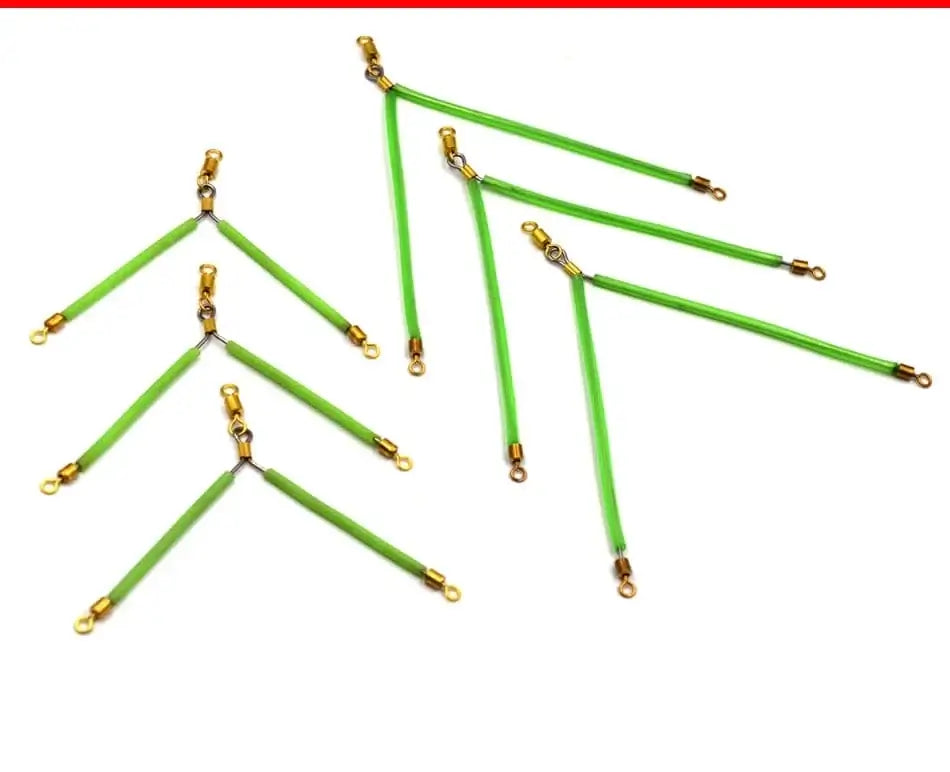 China China MNFT 6Pcs Luminous Stainless Steel Anti Tangle Booms With Swivel Hook Lure Connector Supplies Sea /Boat Fishing Tackle