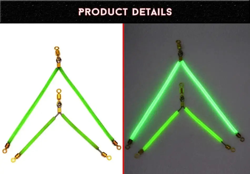 China China MNFT 6Pcs Luminous Stainless Steel Anti Tangle Booms With Swivel Hook Lure Connector Supplies Sea /Boat Fishing Tackle