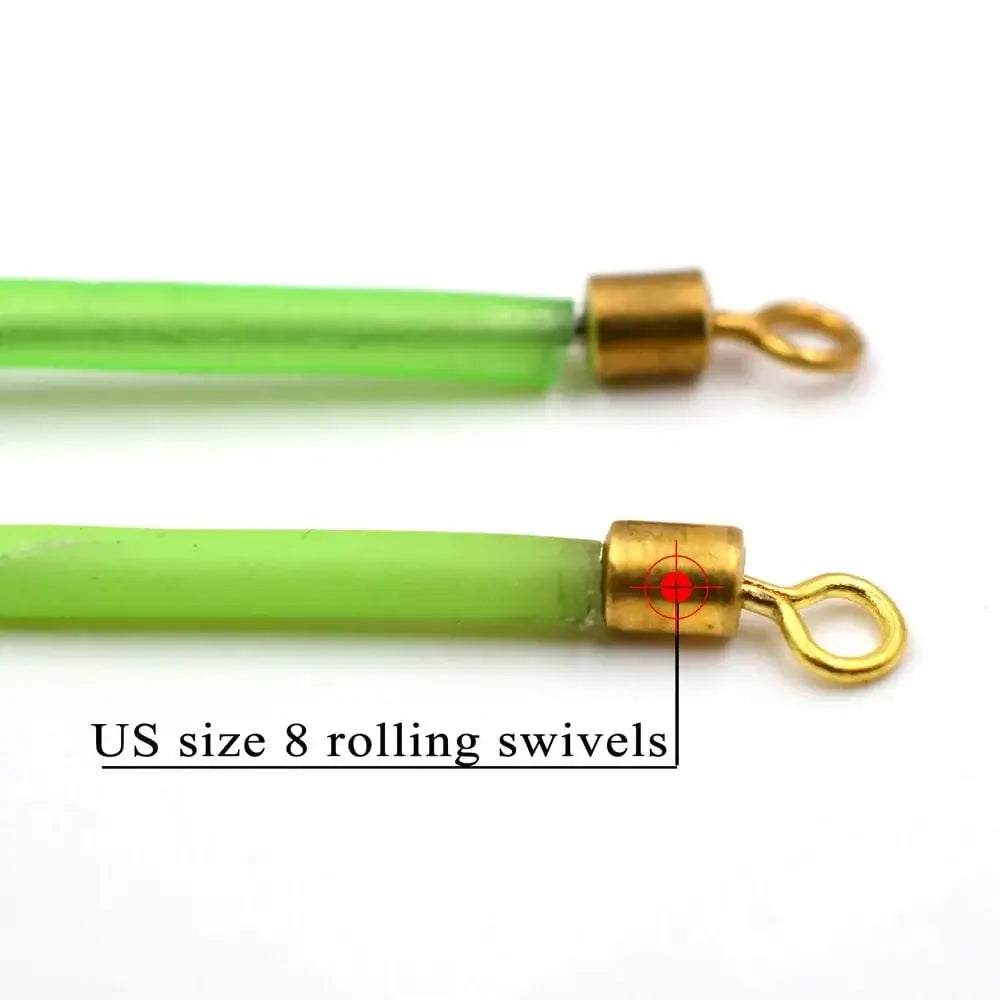 China China MNFT 6Pcs Luminous Stainless Steel Anti Tangle Booms With Swivel Hook Lure Connector Supplies Sea /Boat Fishing Tackle