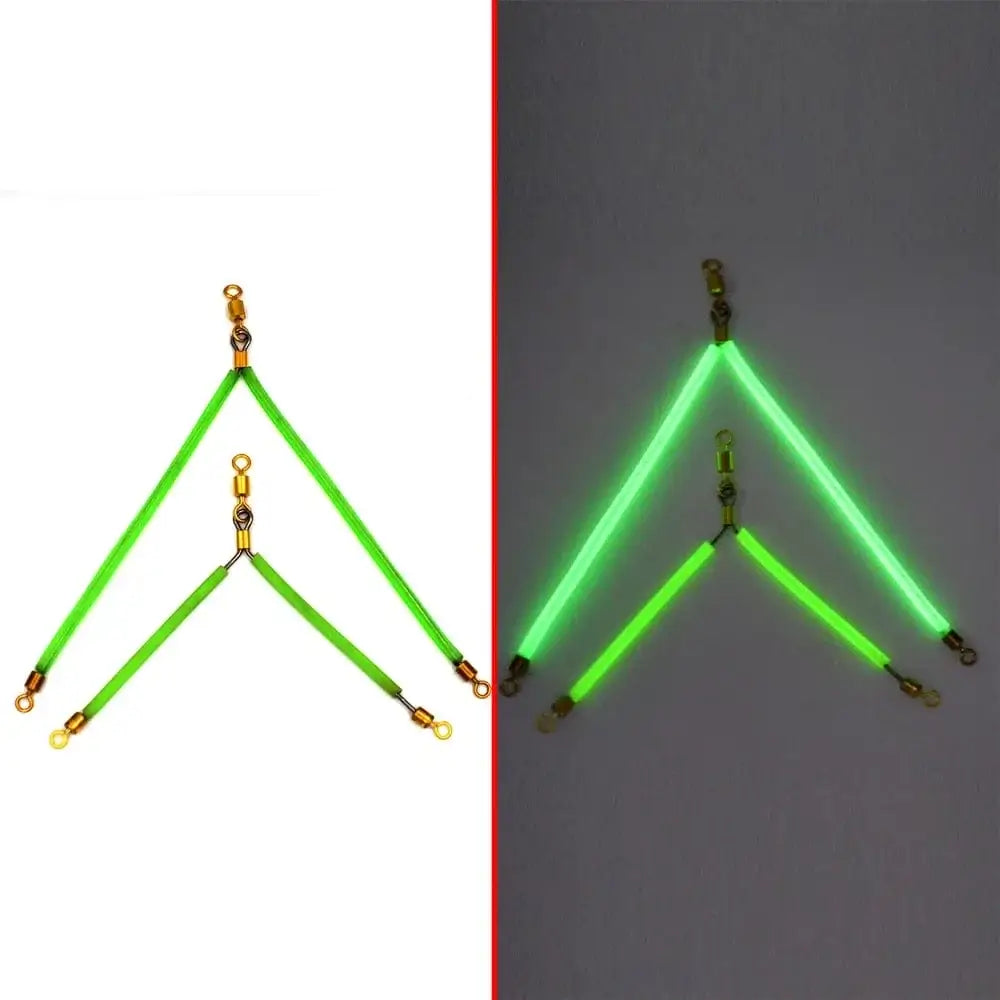 China China MNFT 6Pcs Luminous Stainless Steel Anti Tangle Booms With Swivel Hook Lure Connector Supplies Sea /Boat Fishing Tackle