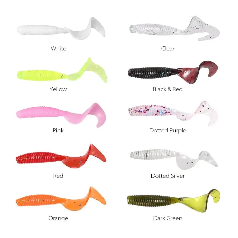 China China MULTI 100Pcs/Lot Fishing Lures 4cm 0.4g Soft Bait Artificial Silicone Wobbler Worm Moggot Grub Lure Sea Swimbait Pike Carp Accessories