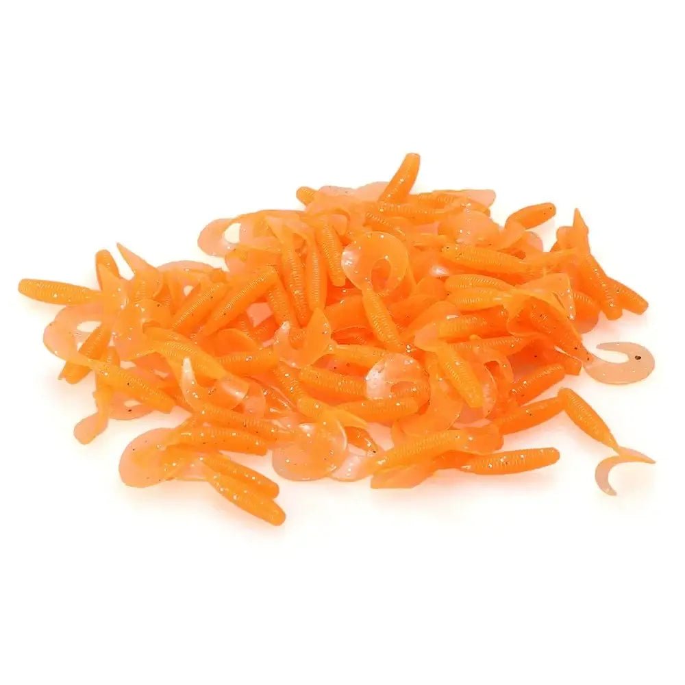 China China MULTI 100Pcs/Lot Fishing Lures 4cm 0.4g Soft Bait Artificial Silicone Wobbler Worm Moggot Grub Lure Sea Swimbait Pike Carp Accessories
