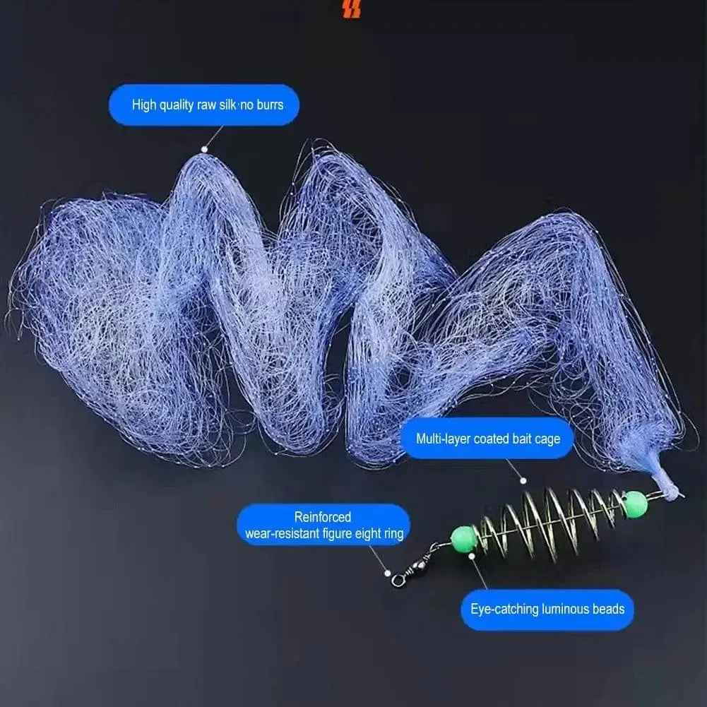 China China Multi Size Fishing Net Explosion Hook Trap Mesh Luminous Shoal Bead Gill Sea Feeder Cast Netting Trap Copper Nettackle Desi T4s9