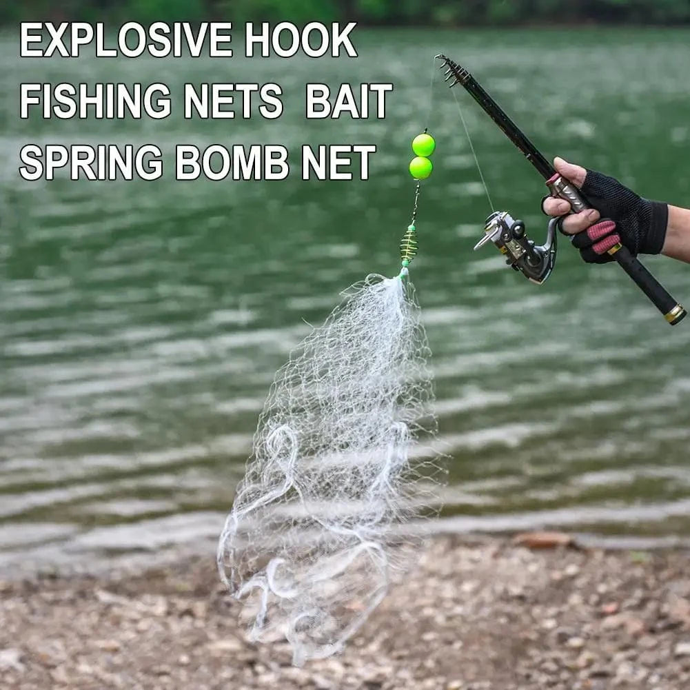 China China Multi Size Fishing Net Explosion Hook Trap Mesh Luminous Shoal Bead Gill Sea Feeder Cast Netting Trap Copper Nettackle Desi T4s9