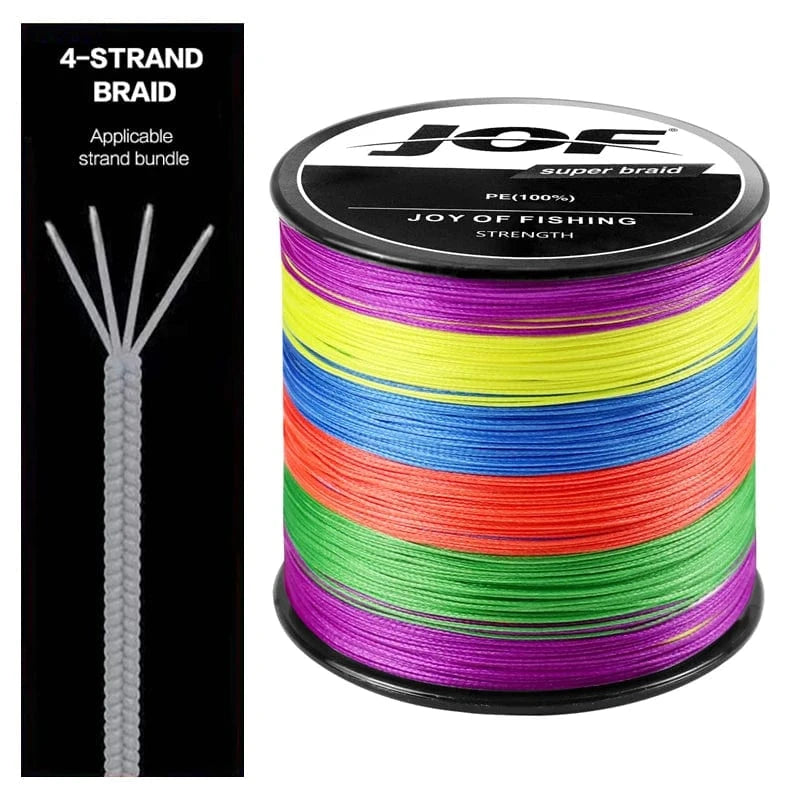China China Multicolor / 300m-X4-0.4-10LB JOF 4 Strands Braided Fishing Line Multifilament 300M Carp Fishing 10-82lb Japanese Braided Wire Fishing Accessories Pe Line