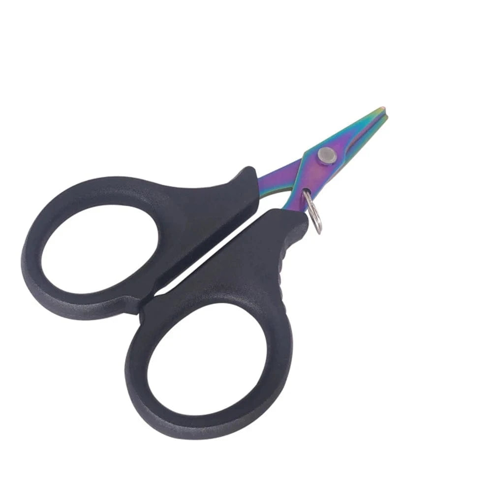 China China Multicolor Stainless Steel Fishing Scissor Portable Scissor Plier Cut PE line Braid Line Cutter Plies Carp Fishing Tools Accessories