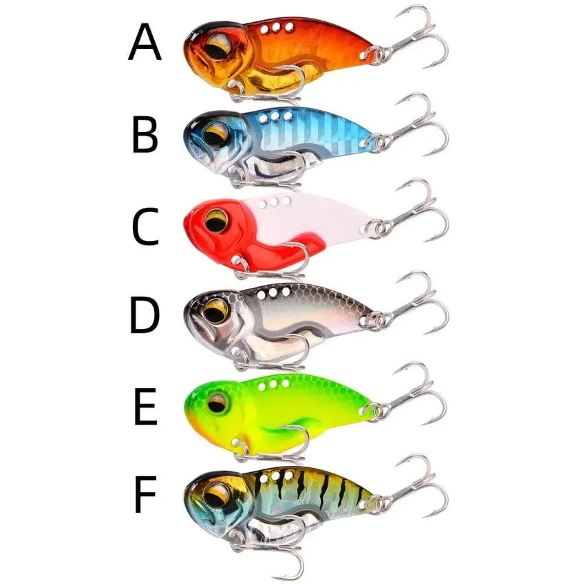 China China New 7/10/14/20g 3D EyesMetal Vib Blade Lure Sinking Vibration Baits Artificial Vibe for Bass Pike Perch Fishing 6 Colors