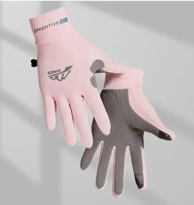 China China New Fashion Ice Silk Gloves Men's Summer Thin Outdoor Riding Anti Slip Sunscreen Full Finger Fishing Gloves Kayak Rowing Gloves