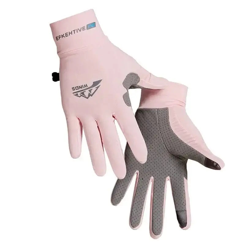 China China New Fashion Ice Silk Gloves Men's Summer Thin Outdoor Riding Anti Slip Sunscreen Full Finger Fishing Gloves Kayak Rowing Gloves
