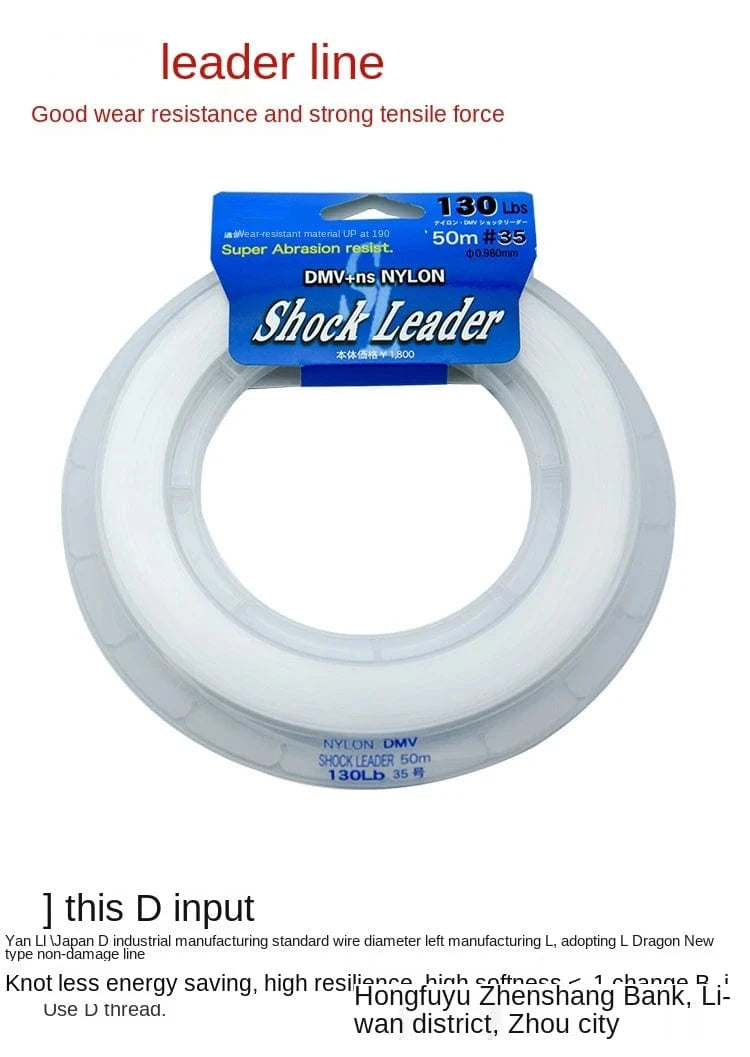 China China New JAPAN Original 50M Nylon Saltwater High Stength Jigging/Popping Leader Fishing Line #7--#60 Tuna Bass for Fishing Reel