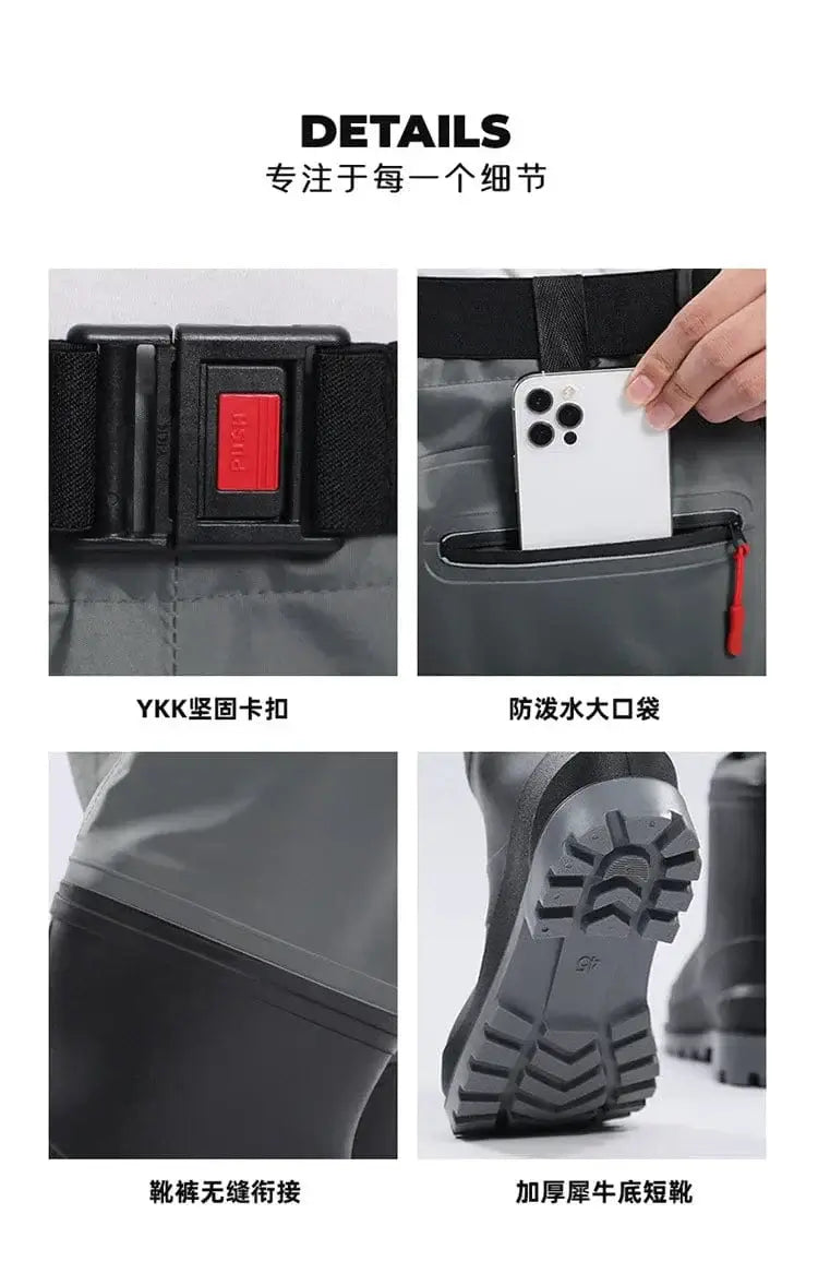 China China New Waist Length Nylon Thickened Half Body Rice Transplanting Water Wading Pants Fishing Shorts Rain Pants Fishing Suit