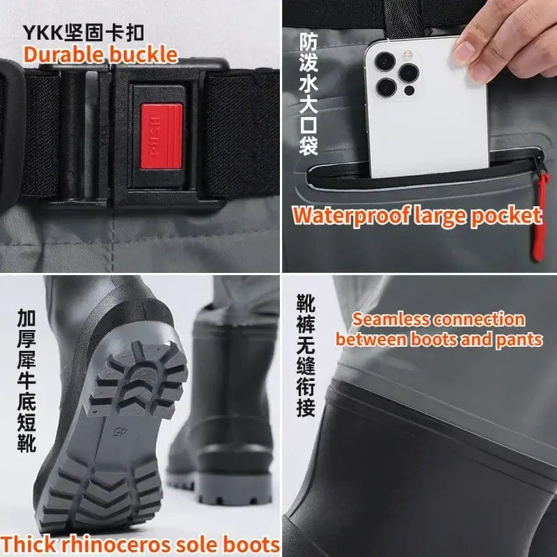 China China New Waist Length Nylon Thickened Half Body Rice Transplanting Water Wading Pants Fishing Shorts Rain Pants Fishing Suit