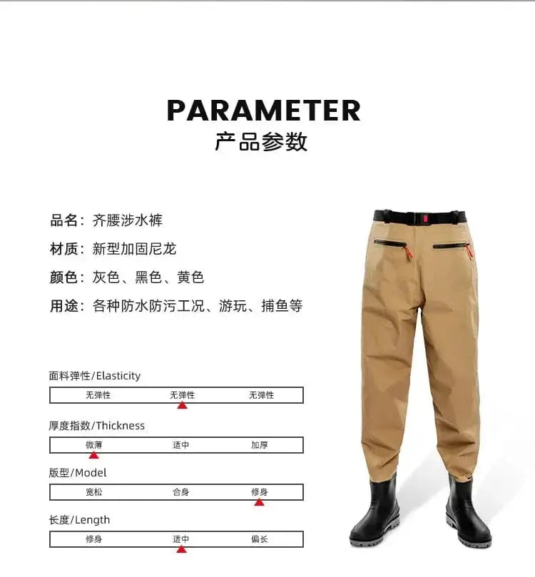 China China New Waist Length Nylon Thickened Half Body Rice Transplanting Water Wading Pants Fishing Shorts Rain Pants Fishing Suit