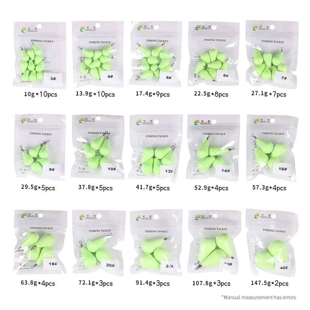 China China Newup Luminous Fishing Sinkers Weight Sinker Ball Worm Flipping Weights for Bass Texas Carolina Rigs Tackle