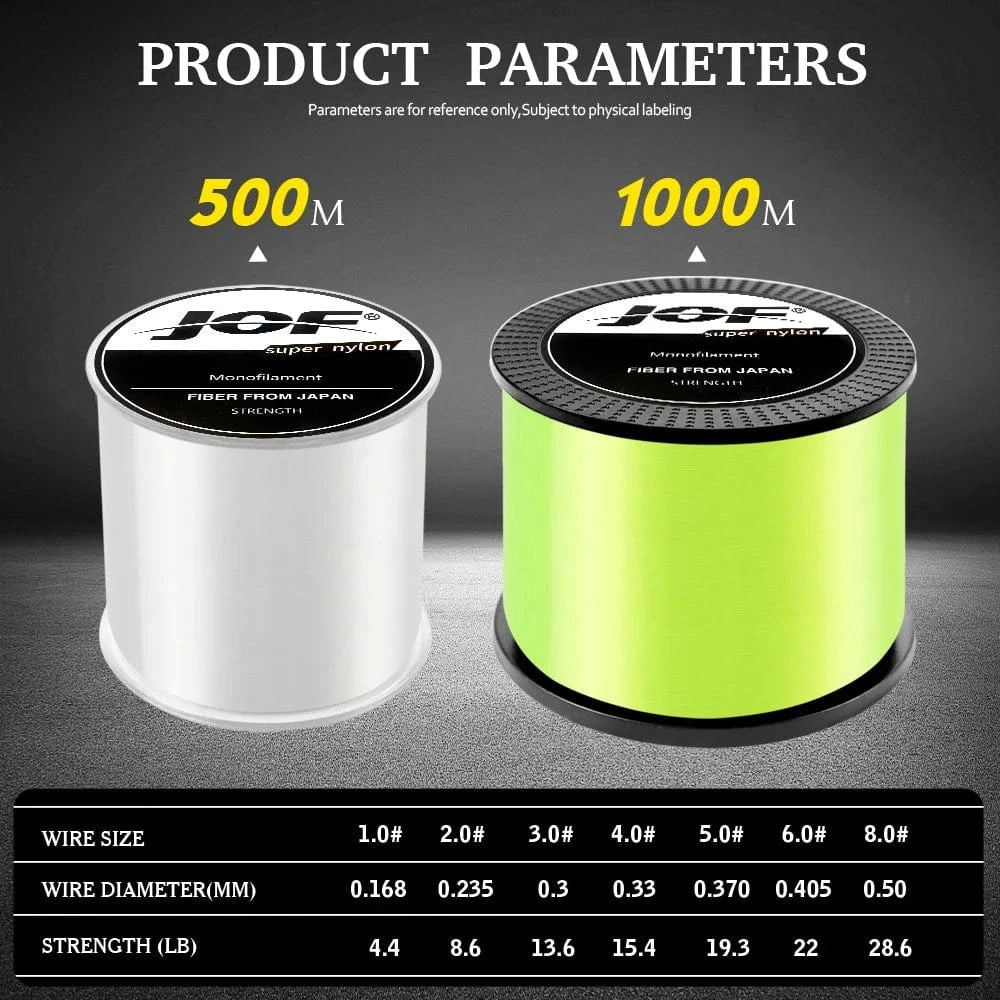 China China Nylon Fishing Line Japanese Super Strong Monofilament Main Line 500m 0.168mm 0.5mm 2.5mm 4.4- 28.6LB Fishing Cord for Saltwater