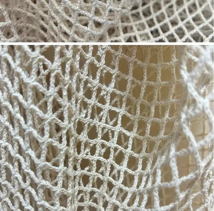 China China Off white / 50x150cm Fishing Net Fabric Cotton Linen Large Mesh Diamond Shooting Background Creative Diy Sewing By The Meter Wholesale