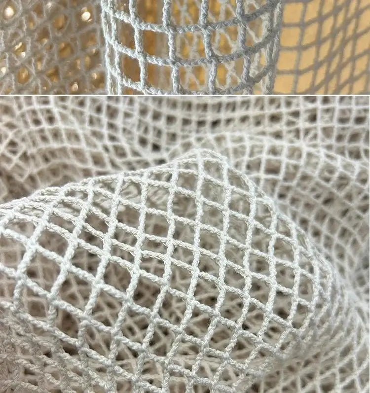 China China Off white / 50x150cm Fishing Net Fabric Cotton Linen Large Mesh Diamond Shooting Background Creative Diy Sewing By The Meter Wholesale