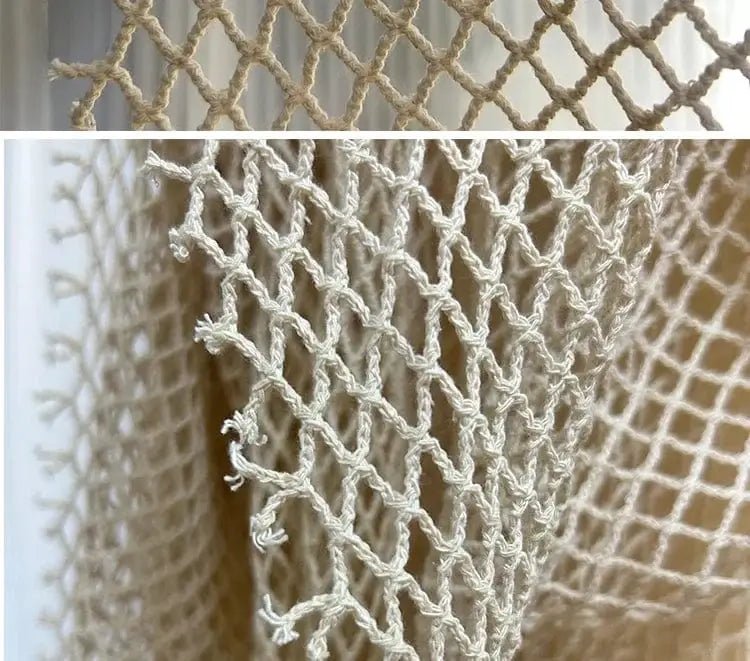China China Off white / 50x150cm Fishing Net Fabric Cotton Linen Large Mesh Diamond Shooting Background Creative Diy Sewing By The Meter Wholesale