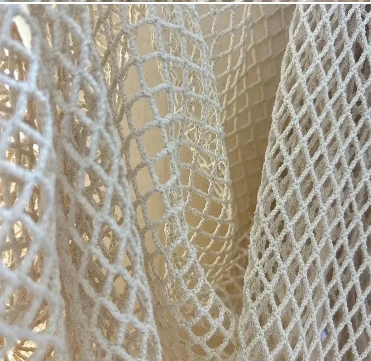 China China Off white / 50x150cm Fishing Net Fabric Cotton Linen Large Mesh Diamond Shooting Background Creative Diy Sewing By The Meter Wholesale