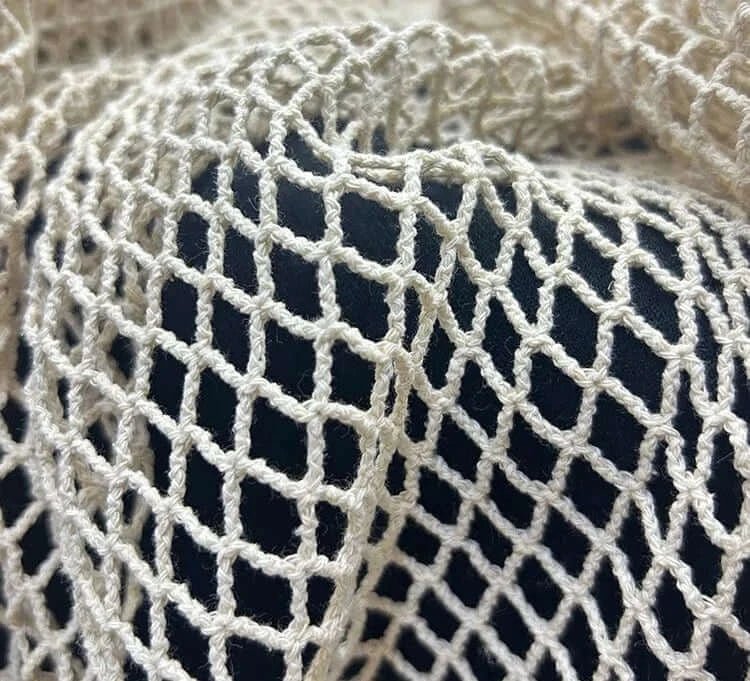 China China Off white / 50x150cm Fishing Net Fabric Cotton Linen Large Mesh Diamond Shooting Background Creative Diy Sewing By The Meter Wholesale
