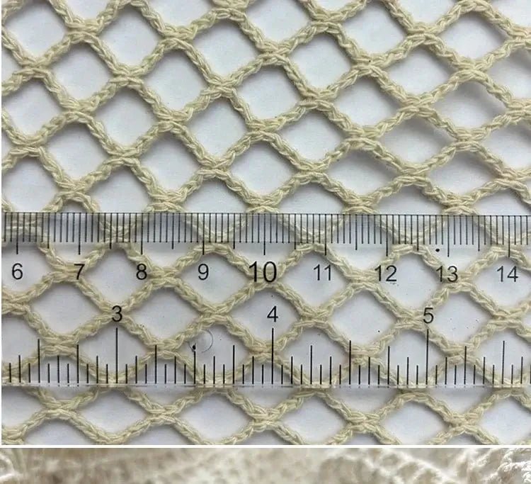 China China Off white / 50x150cm Fishing Net Fabric Cotton Linen Large Mesh Diamond Shooting Background Creative Diy Sewing By The Meter Wholesale