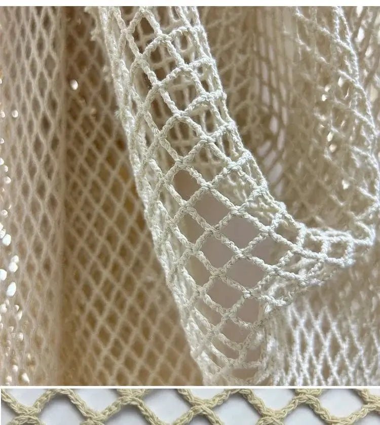 China China Off white / 50x150cm Fishing Net Fabric Cotton Linen Large Mesh Diamond Shooting Background Creative Diy Sewing By The Meter Wholesale