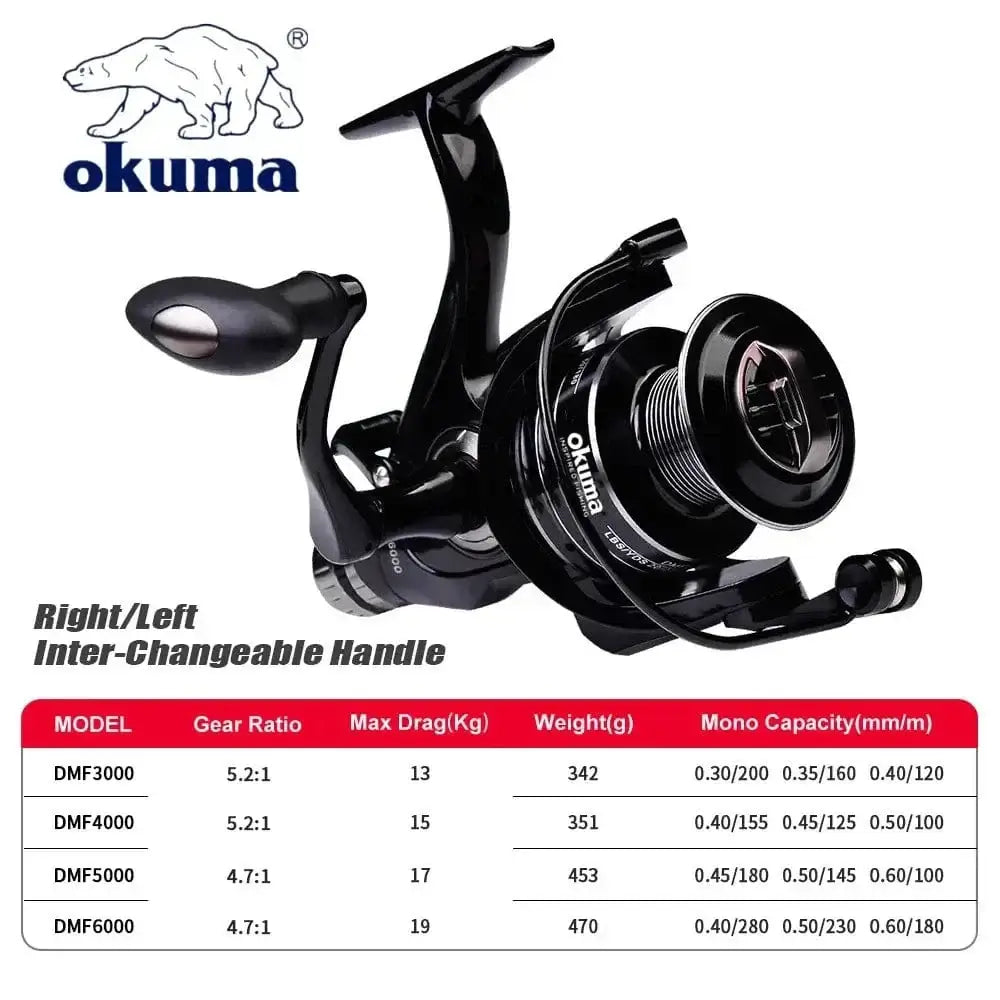 China China Okuma All Metal Wire Cup Spinning Fishing Boat 5.2:1 4.7:1 Rotating Drum 19KG ResistanceRotating Drum Fishing Drum 3000-6000