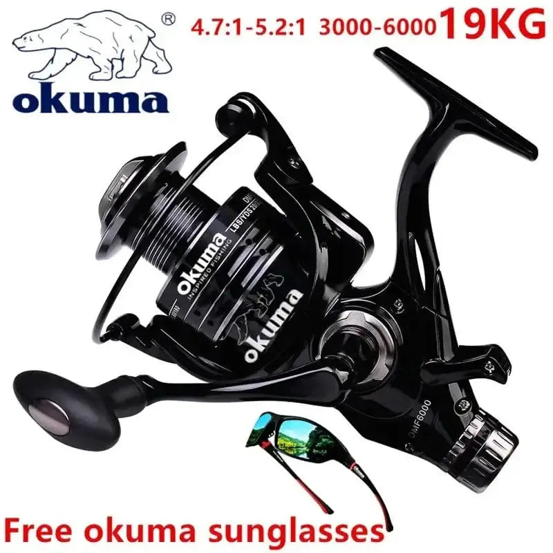 China China Okuma All Metal Wire Cup Spinning Fishing Boat 5.2:1 4.7:1 Rotating Drum 19KG ResistanceRotating Drum Fishing Drum 3000-6000