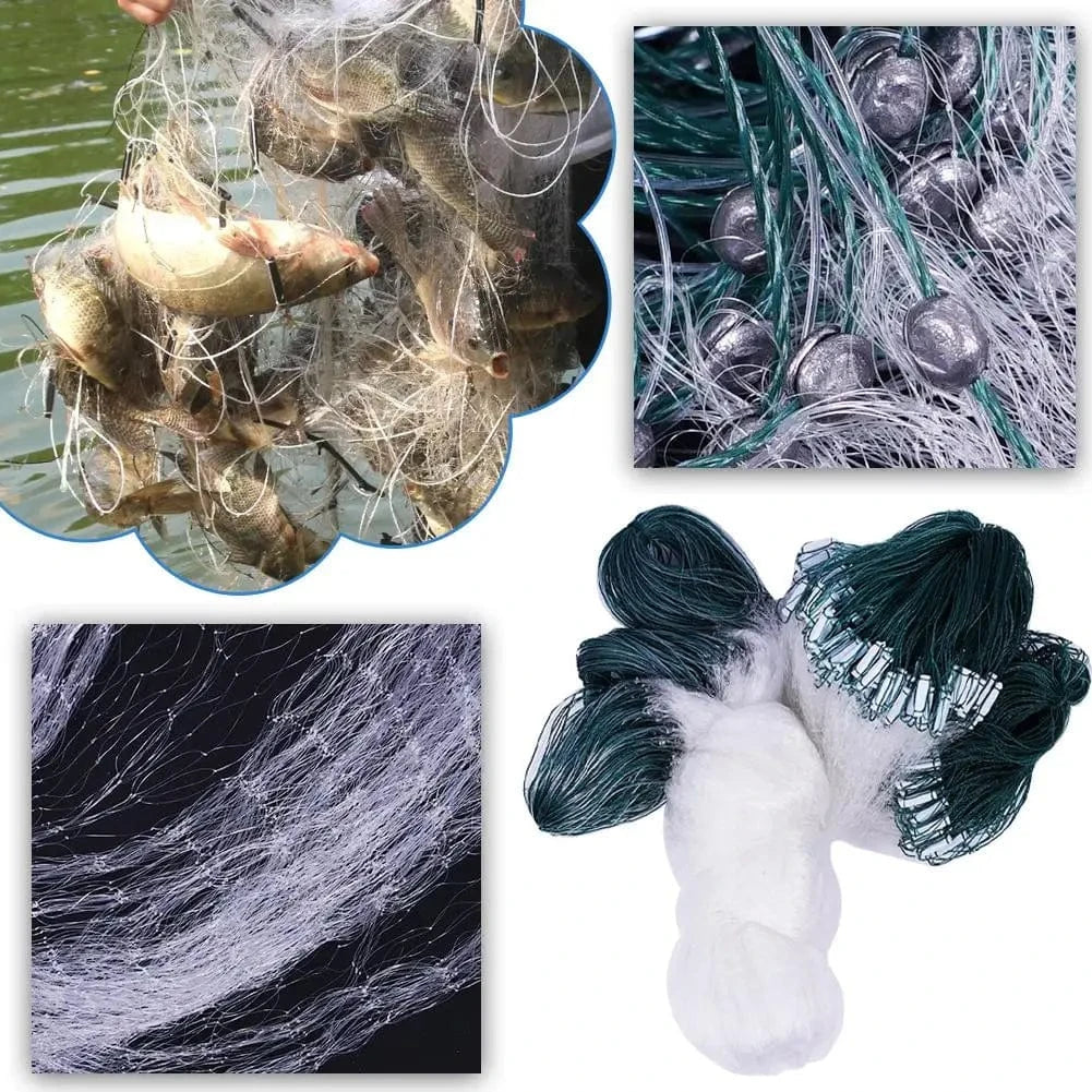 China China One Layer Fishing Net Single Mesh Nylon Float Accessories Fishing Gill Net Hand Monofilament Casting Trap Net Fishi W8U8