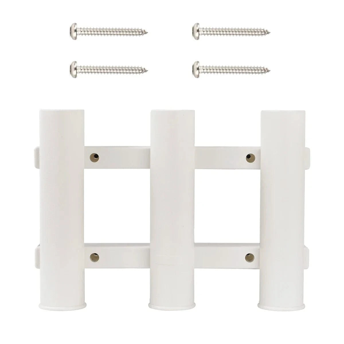 China China Orange 3 Tubes Link Plastic Fishing Rod Racks Holder Socket for Boat Marine Fishing Box Kayak Boat Yacht