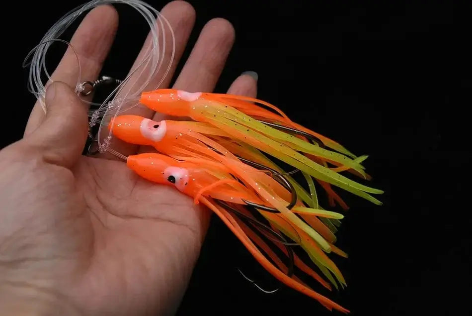 China China orange Artificial 6 bags srtificial octopus sabiki rigs bait , fishing snapper rigs , Sea Grouper pink sailfish lure bottom bait
