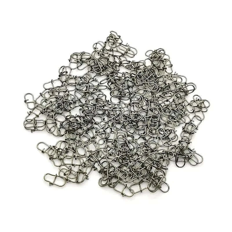 China China OUTKIT 50PCS Stainless Steel Pin Swivel Fishing Accessories Connector Lure Clip Rolling Swivels Sea Fishing Tackle