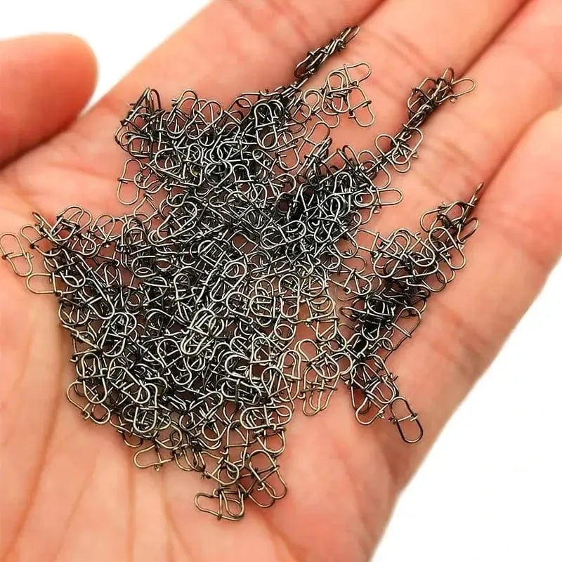 China China OUTKIT 50PCS Stainless Steel Pin Swivel Fishing Accessories Connector Lure Clip Rolling Swivels Sea Fishing Tackle