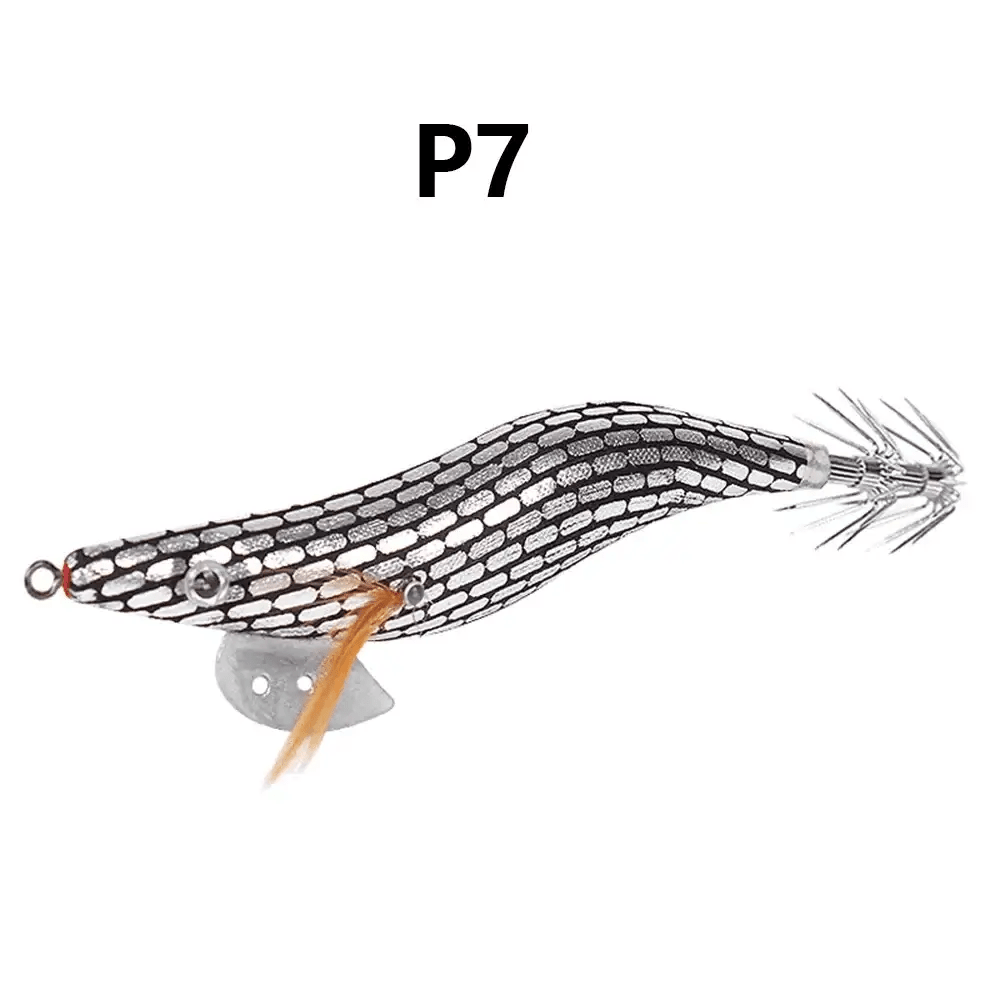 China China P7 1 piece of luminous wooden shrimp bait, equipped with squid hook, saltwater and freshwater artificial shrimp bait