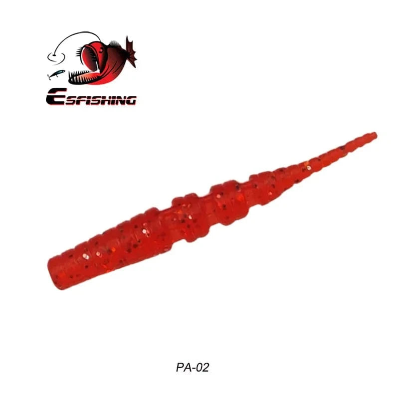China China PA02 / 42mm 20pcs KESFISHING Jig Worm Lures Polaris 42mm Pesca Bass Trout Winter Ice Fishing Injection Salts and Scents Soft Baits