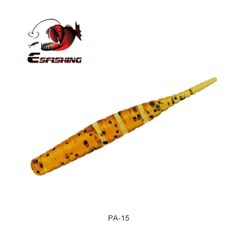 China China PA15 / 42mm 20pcs KESFISHING Jig Worm Lures Polaris 42mm Pesca Bass Trout Winter Ice Fishing Injection Salts and Scents Soft Baits