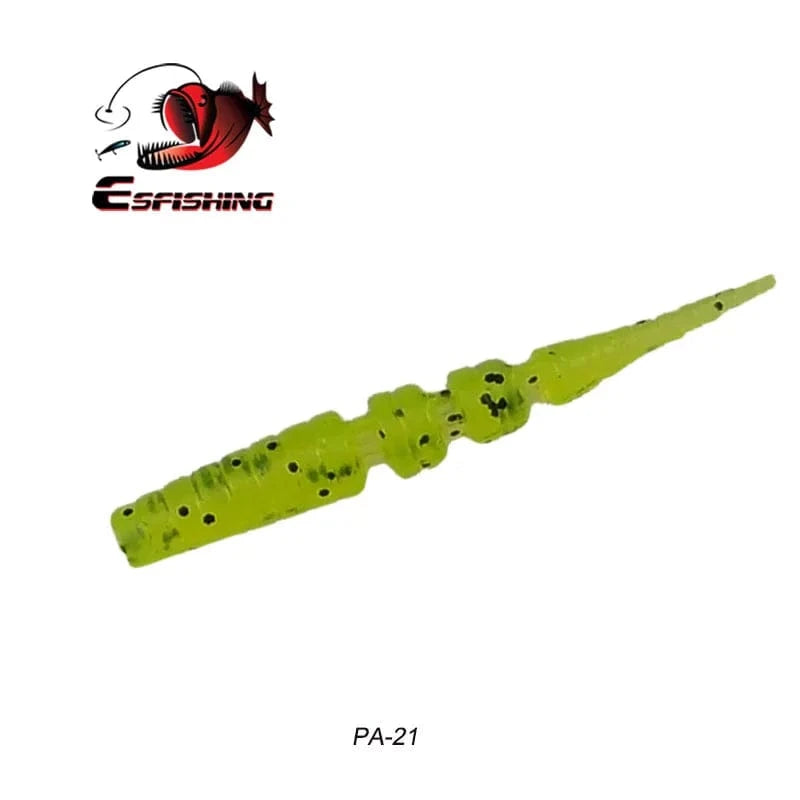 China China PA21 / 42mm 20pcs KESFISHING Jig Worm Lures Polaris 42mm Pesca Bass Trout Winter Ice Fishing Injection Salts and Scents Soft Baits
