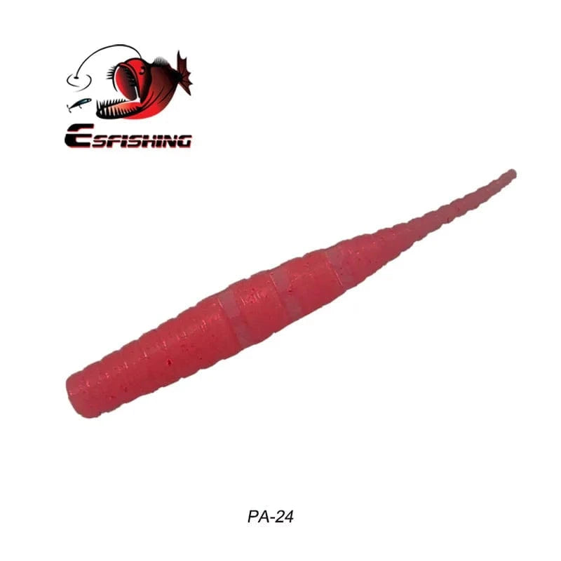 China China PA24 / 42mm 20pcs KESFISHING Jig Worm Lures Polaris 42mm Pesca Bass Trout Winter Ice Fishing Injection Salts and Scents Soft Baits