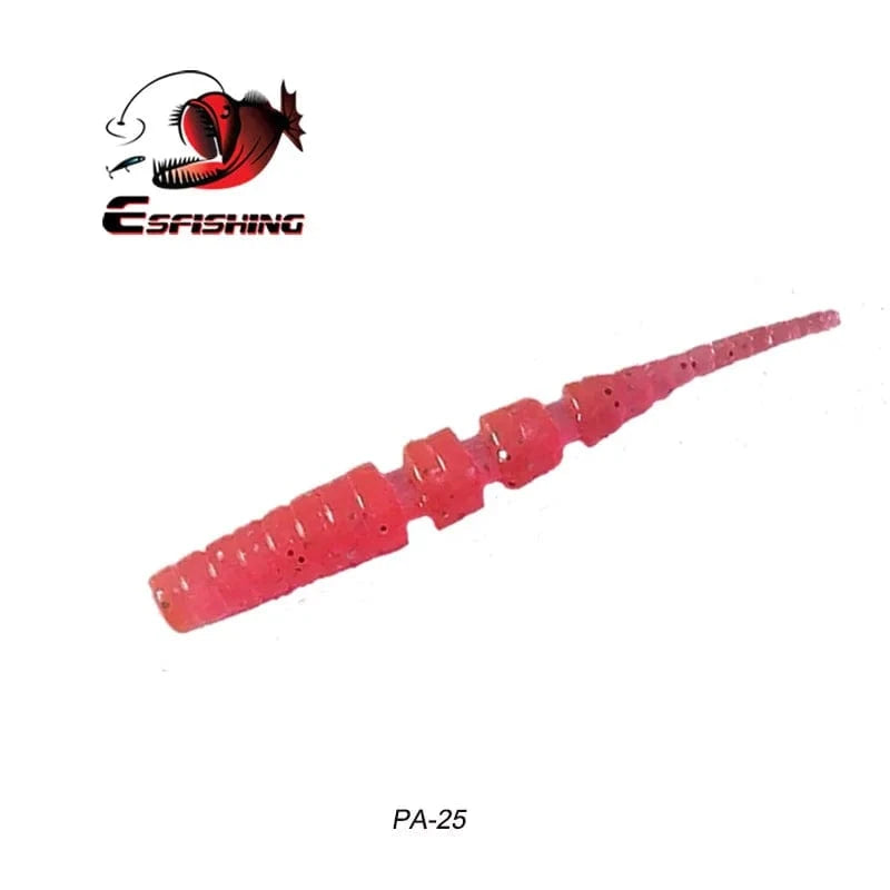 China China PA25 / 42mm 20pcs KESFISHING Jig Worm Lures Polaris 42mm Pesca Bass Trout Winter Ice Fishing Injection Salts and Scents Soft Baits