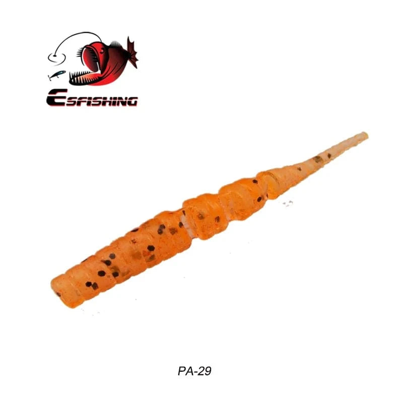 China China PA29 / 42mm 20pcs KESFISHING Jig Worm Lures Polaris 42mm Pesca Bass Trout Winter Ice Fishing Injection Salts and Scents Soft Baits