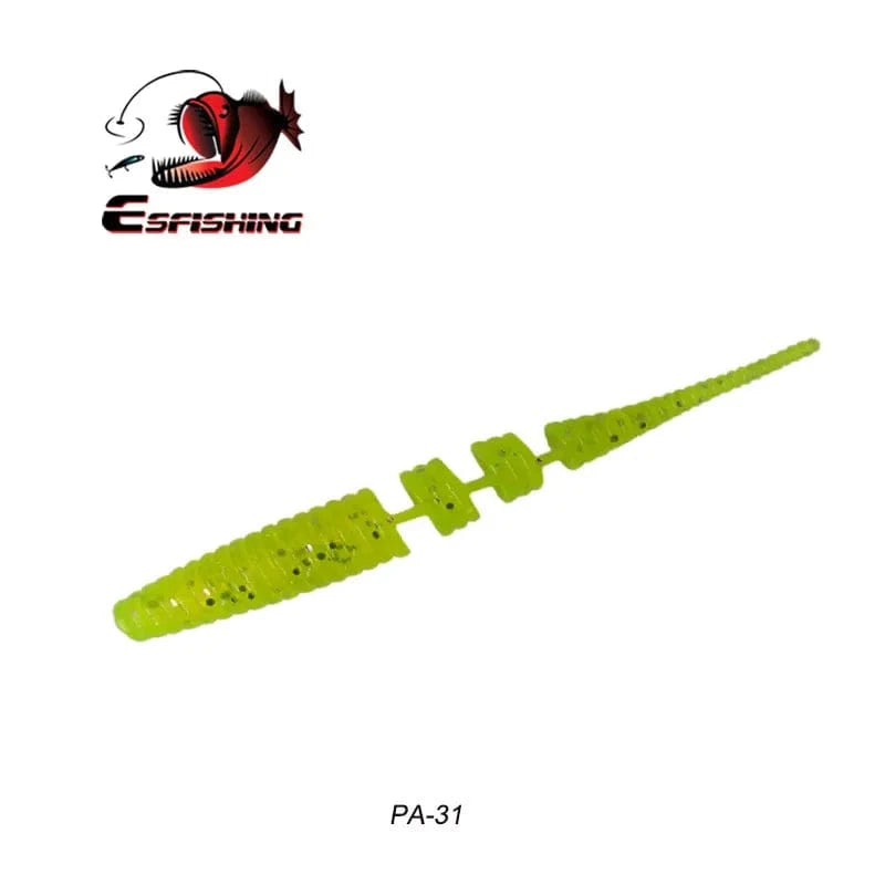 China China PA31 / 42mm 20pcs KESFISHING Jig Worm Lures Polaris 42mm Pesca Bass Trout Winter Ice Fishing Injection Salts and Scents Soft Baits