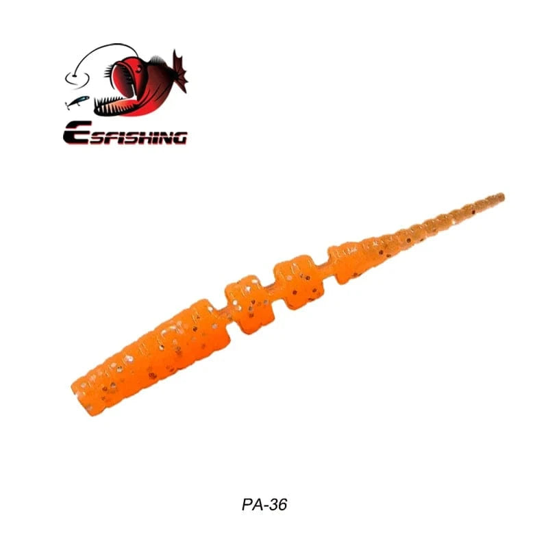 China China PA36 / 42mm 20pcs KESFISHING Jig Worm Lures Polaris 42mm Pesca Bass Trout Winter Ice Fishing Injection Salts and Scents Soft Baits