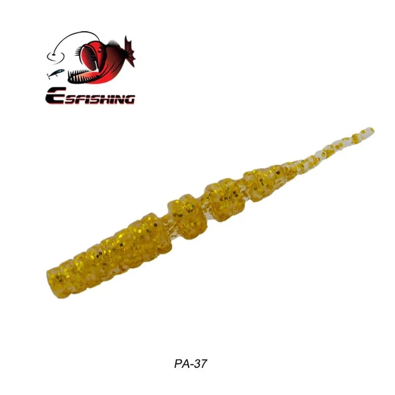 China China PA37 / 42mm 20pcs KESFISHING Jig Worm Lures Polaris 42mm Pesca Bass Trout Winter Ice Fishing Injection Salts and Scents Soft Baits