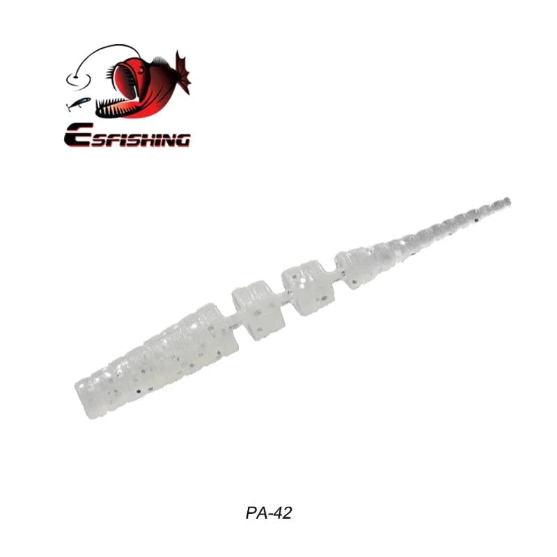 China China PA42 / 42mm 20pcs KESFISHING Jig Worm Lures Polaris 42mm Pesca Bass Trout Winter Ice Fishing Injection Salts and Scents Soft Baits