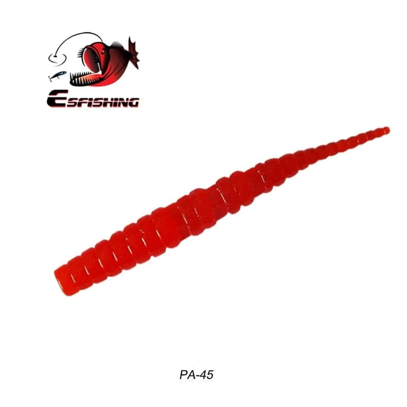 China China PA45 / 42mm 20pcs KESFISHING Jig Worm Lures Polaris 42mm Pesca Bass Trout Winter Ice Fishing Injection Salts and Scents Soft Baits