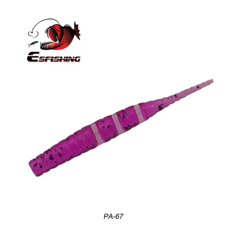 China China PA67 / 42mm 20pcs KESFISHING Jig Worm Lures Polaris 42mm Pesca Bass Trout Winter Ice Fishing Injection Salts and Scents Soft Baits