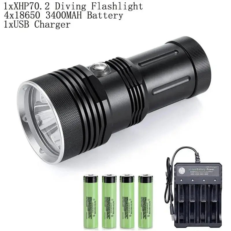 China China Package C / White light / CHINA|LITHIUM ION New Powerful Waterproof 200M Depth Diving Flashlight 3 x XHP70.2 Super Bright LED Professional Dive Underwater Tactical Torch